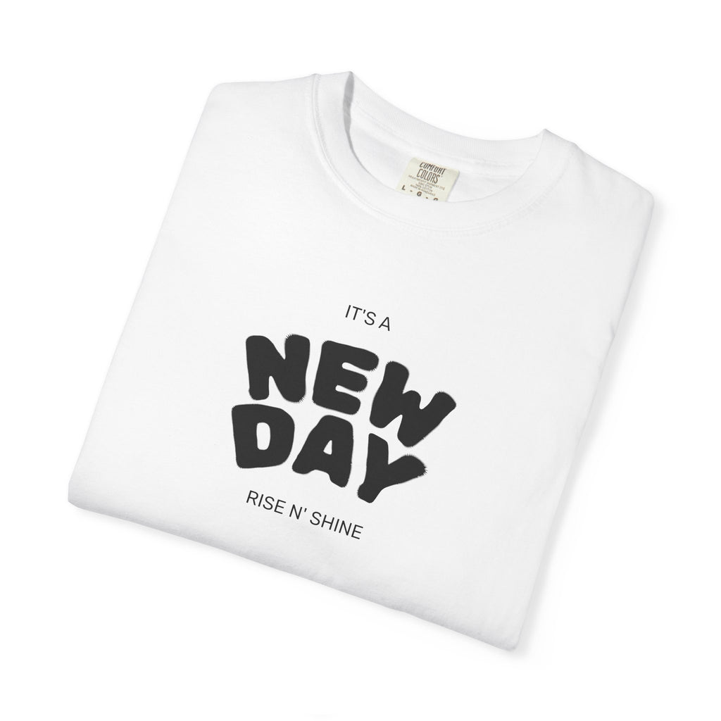 Skull Behind the Curtain T-Shirt — "It's a New Day" Graphic Tee