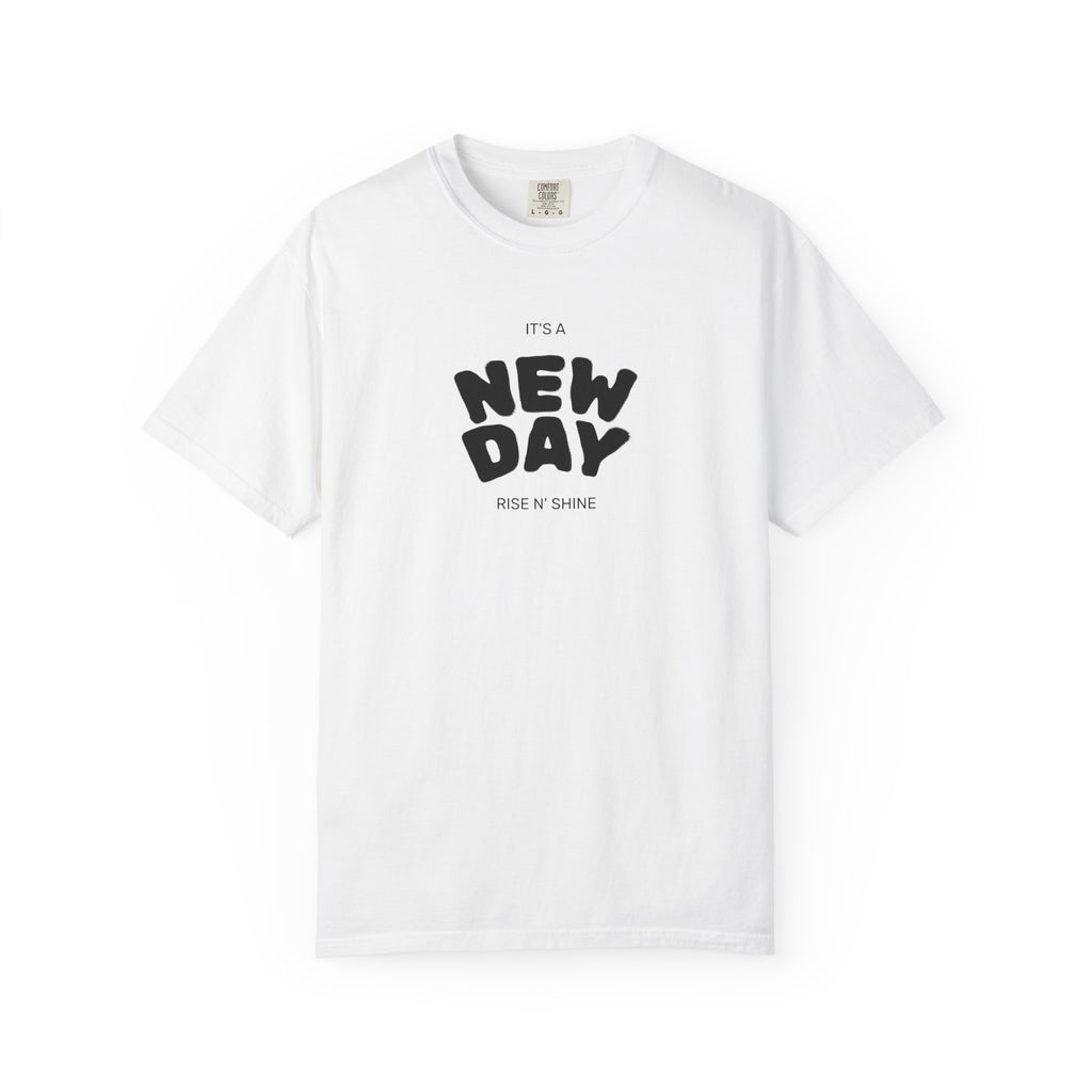Skull Behind the Curtain T-Shirt — "It's a New Day" Graphic Tee